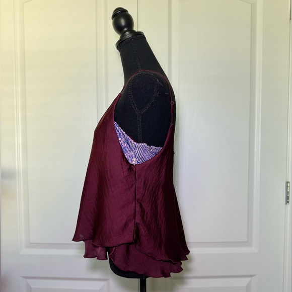 NWT Free People Intimately Womens Purple Sequined Layering Camisole Top Size-M - Picture 9 of 10